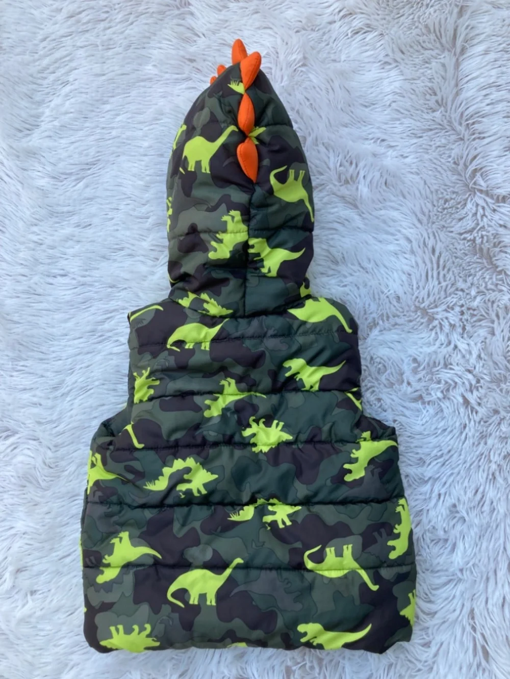 Members Mark Dinosaur Puffer Vest With Hood Size 12 months